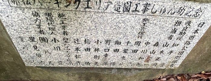 赤松パーキングエリア造園工事竣工記念碑 is one of RWの道路記念碑訪問記録.