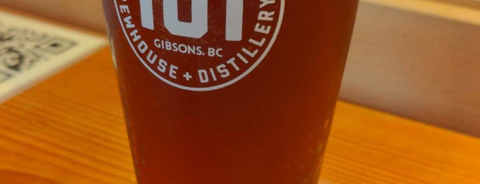 The 101 Brewhouse + Distillery is one of Gibsons.