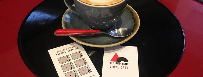 Big Red Tent Vinyl Cafe is one of coffee shops to do.