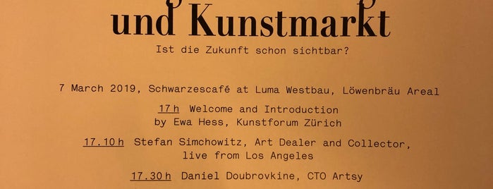 Luma Schwarzescafé is one of Zurich Gallery Weekend Eats.