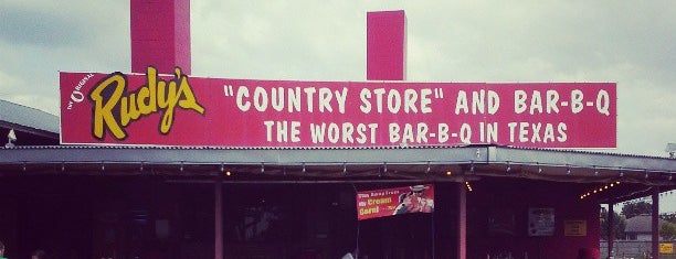 Rudy's Country Store and Bar-B-Q is one of Tempat yang Disukai Adam.