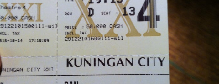 Kuningan City XXI is one of Watching movie's activites.