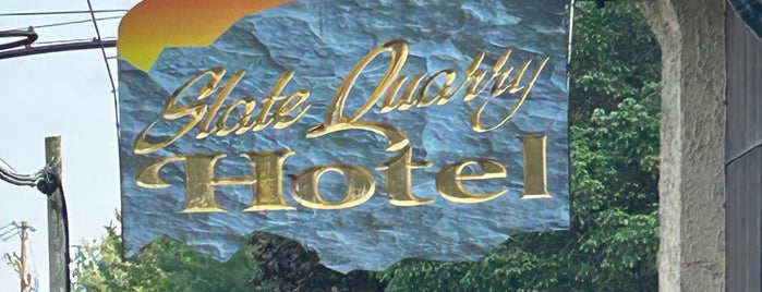 Slate Quarry Hotel is one of main cribs. ;).