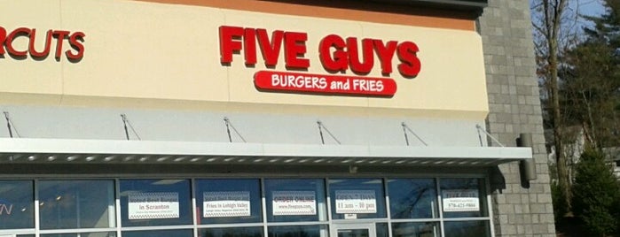 Five Guys is one of Places to eat locally...