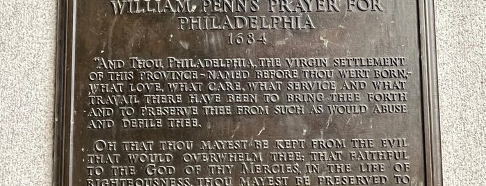 William Penn's Prayer For Philadelphia 1684 is one of Philly A & E.