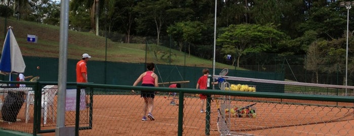 Quadra de tenis Clube Jundiaiense is one of Tempat yang Disukai Leandro.