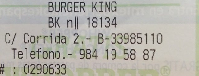 Burger King is one of Gijon.