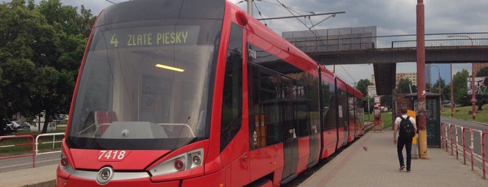 Nad lúčkami (tram, bus) is one of Bratislava MHD Električka 4.