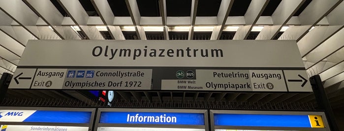 U Olympiazentrum is one of München U-Bahnlinie 1.