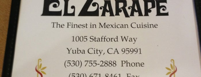 El Zarape Restaurant is one of Yuba/Marysville.