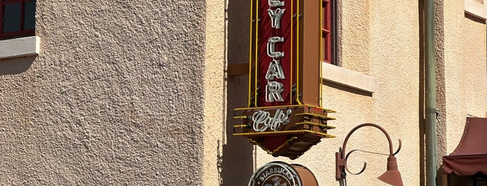 The Trolley Car Café (Starbucks) is one of Disneyworld.