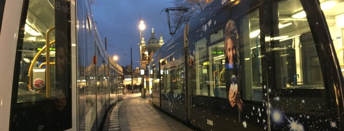 Tram stops Amsterdam Central Station is one of September Amsterdam/Frankfurt/Cologne/Paris Trip.