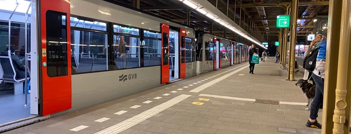 Metrostation Amstelstation is one of Metrolijn 51, Amsterdam.