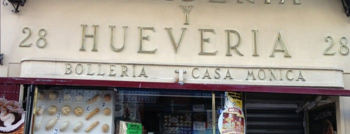 Panaderia y Hueveria Casa Monica. is one of Tempat yang Disukai Alberto.