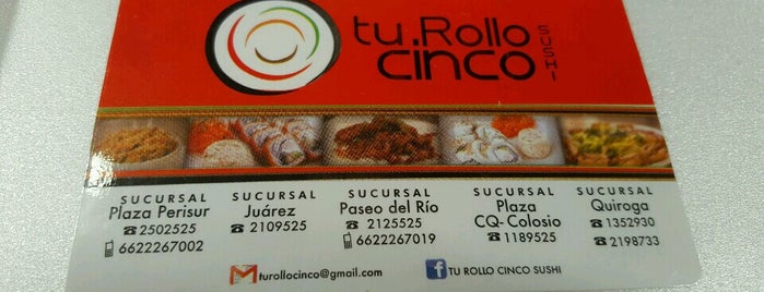 Tu Rollo Cinco Sushi is one of Pendientes.