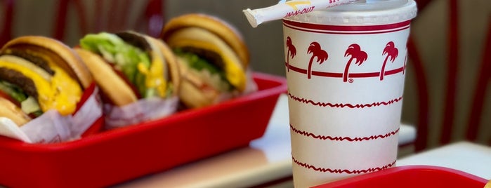In-N-Out Burger is one of gas stations and parking.