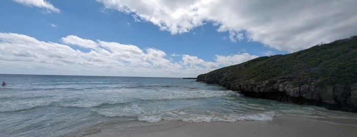 Playa Caracas (Red Beach) is one of Vieques.
