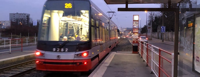 Vinohradské hřbitovy (tram) is one of LL MHD stations part 1.