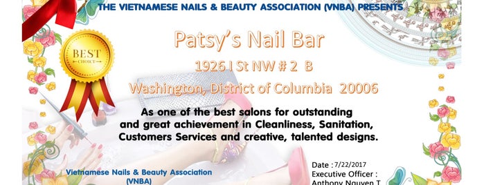 Patsy's Nail Bar is one of Places We've Been To Or Hear Are Rad in DC.