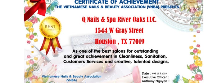 Q Nails & Spa River Oaks is one of HTX NAILS!!!.