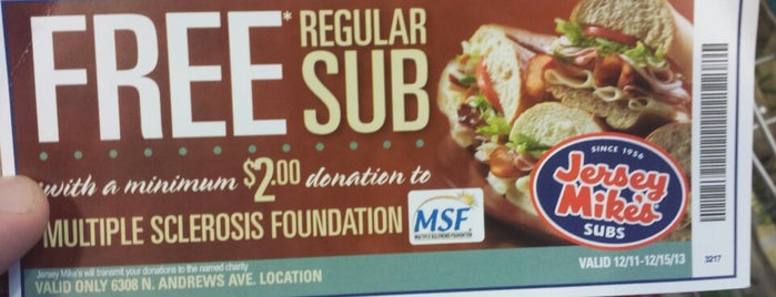 Jersey Mike's Subs is one of Ft. Lauderdale.