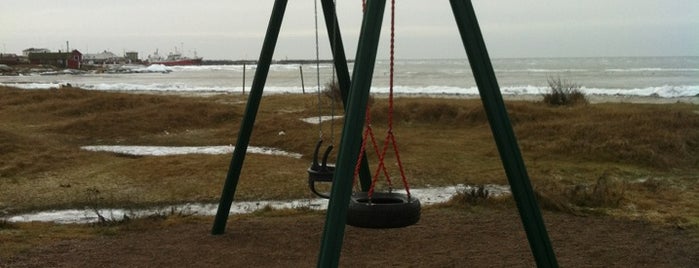 Läjets strand swingset is one of สถานที่ที่ Jeff ถูกใจ.