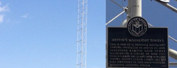 Moonlight Tower (15th & San Antonio) is one of 👨‍👩‍👦‍👦 ATX (fun).