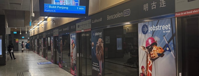 Bencoolen MRT Station (DT21) is one of SG MRT.