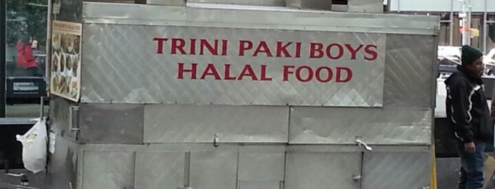 Trini Paki Boys Halal Food cart is one of Lunch around Yahoo! NY HQ.