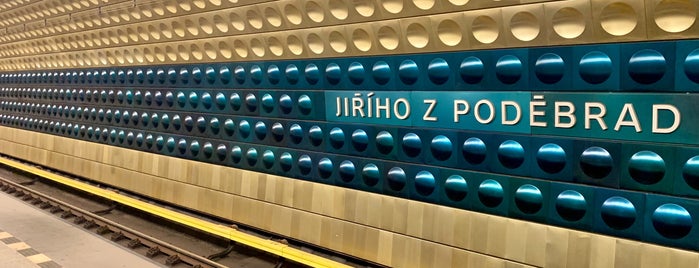 Metro =A= Jiřího z Poděbrad is one of Pražské metro.