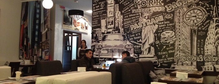 New-York Bagel Cafe is one of Tempat yang Disimpan DJ Claude G Miami-Kiev-Geneva.