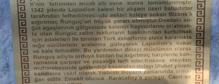 Runguş Paşa Türbesi is one of Bursa İlçeler | Spiritüel Merkezler.
