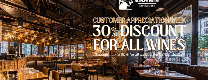 Olivia's Prime Grill & Bar is one of Vietnam.