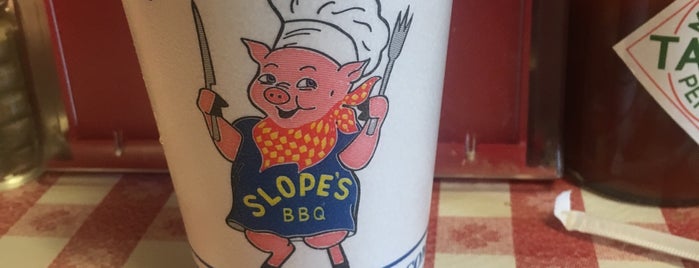 Slopes BBQ is one of places to eat.