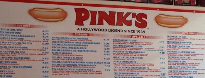 Pink's Hot Dogs is one of SoCali.