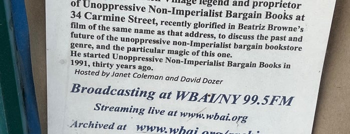 Unoppressive Non-Imperialist Bargain Books is one of New York III.