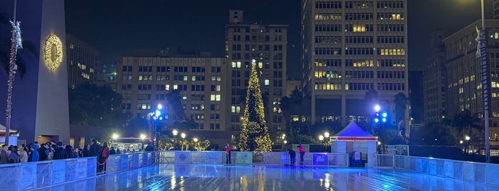 Holiday Ice Rink at Pershing Square is one of All Places.