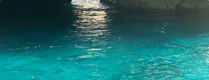 Blue Grotto waters in Capri.