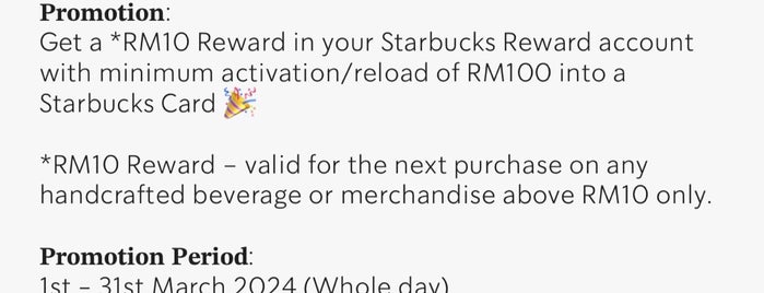 Starbucks is one of Starbucks Chain, Malaysia.