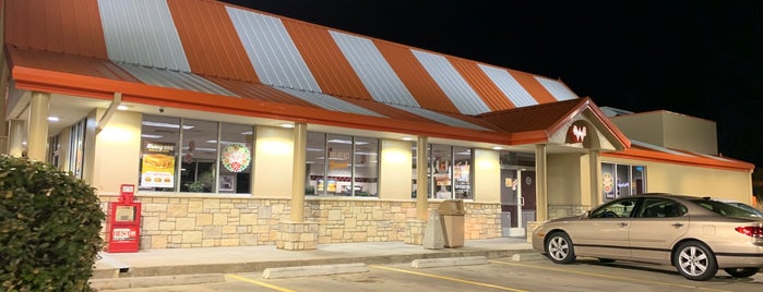 Whataburger is one of Places that have Diet Dr Pepper.