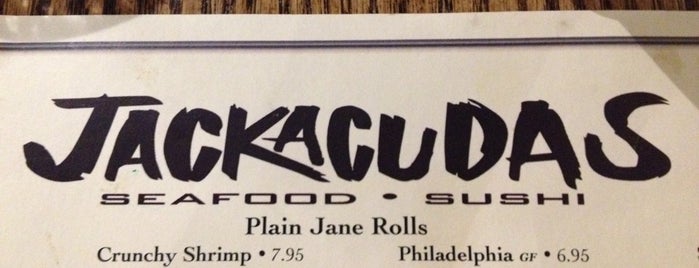 Jackacuda’s Seafood & Sushi is one of Lugares favoritos de Cicely.