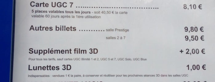 UGC Gobelins is one of Cinémas acceptant la carte UGC illimité.