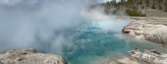 Midway Geyser Basin is one of Yellowstone.