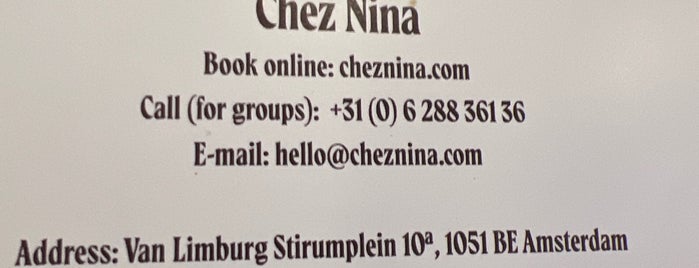 Chez Nina is one of Mijn favoriete restaurants.