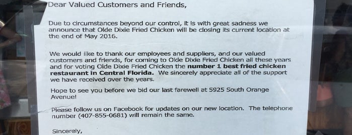 Olde Dixie Fried Chicken, Inc. is one of Restaurant To-do List.