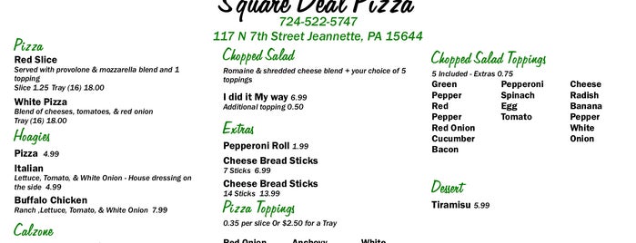 Square Deal Pizza is one of Pizza.