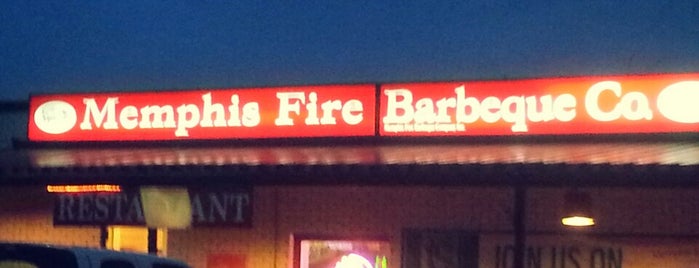 Memphis Fire Barbeque is one of สถานที่ที่ Aaron ถูกใจ.