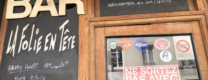 La Folie en Tête is one of Bars de Paris avec Happy Hour.