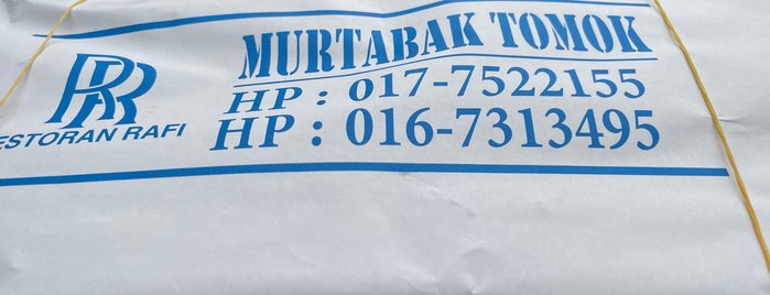 (Restoran Rafi) Murtabak Tomok Kg. Melayu is one of Must-visit Food in Johor Bahru.