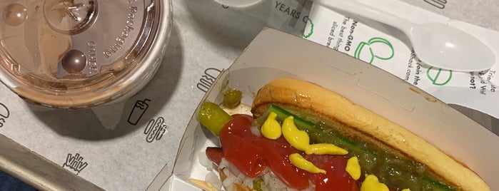 Shake Shack is one of The 7 Best Places for Hot Dogs in the Financial District, New York.